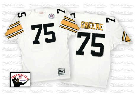 Mitchell And Ness Pittsburgh Steelers #75 Joe Greene White Authentic Throwback NFL Jersey