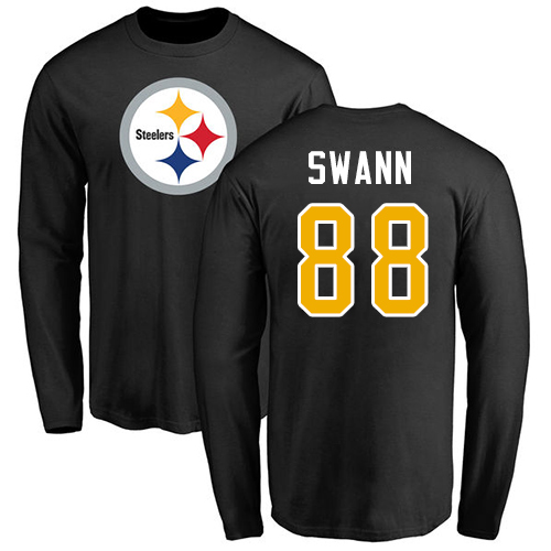 NFL Nike Pittsburgh Steelers #88 Lynn Swann Black Name & Number Logo Long Sleeve T-Shirt