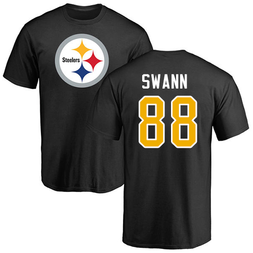 NFL Nike Pittsburgh Steelers #88 Lynn Swann Black Name & Number Logo T-Shirt