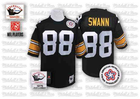 Mitchell And Ness Pittsburgh Steelers #88 Lynn Swann Black Team Color Authentic Throwback NFL Jersey