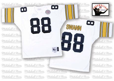 Mitchell And Ness Pittsburgh Steelers #88 Lynn Swann White Authentic Throwback NFL Jersey