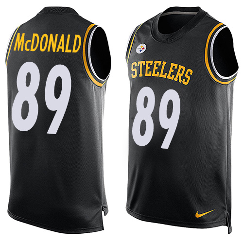 Men's Nike Pittsburgh Steelers #89 Vance McDonald Limited Black Player Name & Number Tank Top NFL Jersey