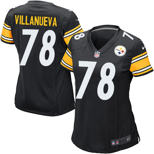 Women's Nike Pittsburgh Steelers #78 Alejandro Villanueva Game Black Team Color NFL Jersey