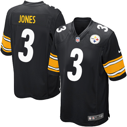 Men's Nike Pittsburgh Steelers #3 Landry Jones Game Black Team Color NFL Jersey