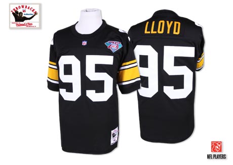Mitchell And Ness Pittsburgh Steelers #95 Greg Lloyd Black Authentic Throwback NFL Jersey