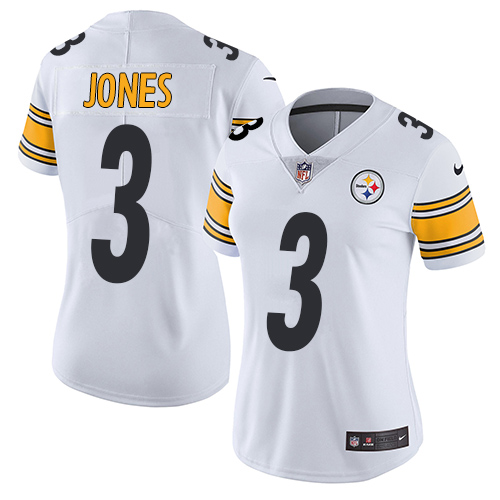 Women's Nike Pittsburgh Steelers #3 Landry Jones White Vapor Untouchable Limited Player NFL Jersey