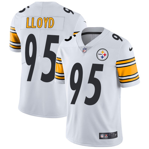 Men's Nike Pittsburgh Steelers #95 Greg Lloyd White Vapor Untouchable Limited Player NFL Jersey