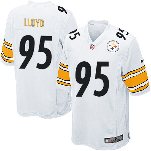 Men's Nike Pittsburgh Steelers #95 Greg Lloyd Game White NFL Jersey