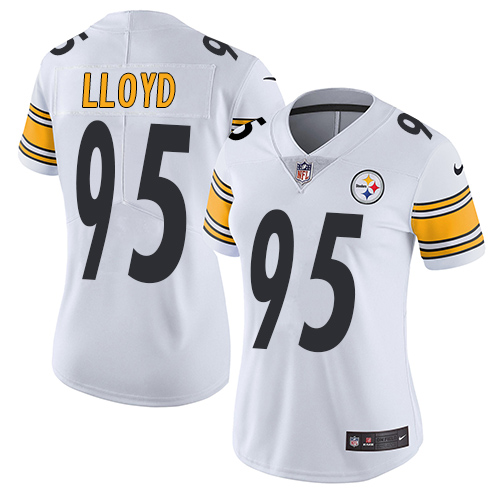 Women's Nike Pittsburgh Steelers #95 Greg Lloyd White Vapor Untouchable Elite Player NFL Jersey