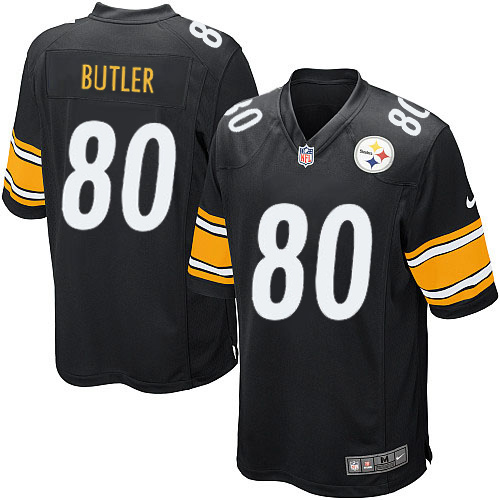 Men's Nike Pittsburgh Steelers #80 Jack Butler Game Black Team Color NFL Jersey
