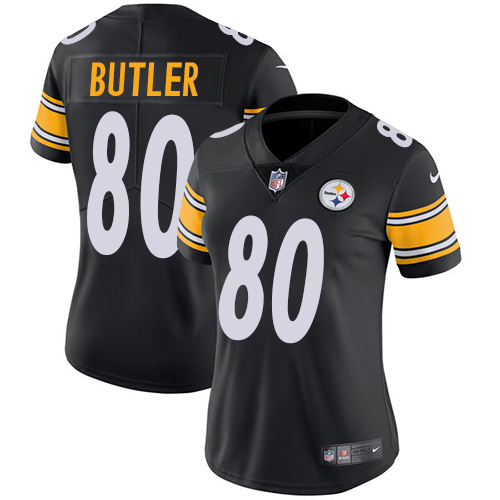 Women's Nike Pittsburgh Steelers #80 Jack Butler Black Team Color Vapor Untouchable Limited Player NFL Jersey