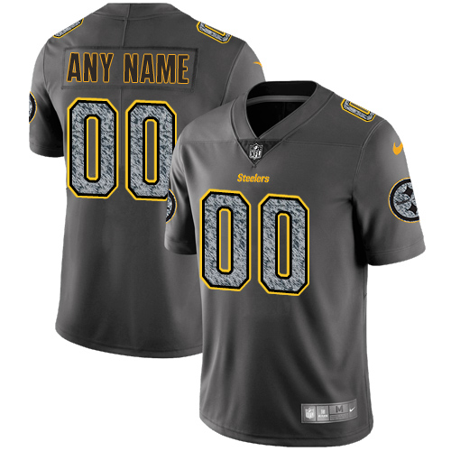 Men's Nike Pittsburgh Steelers Customized Gray Static Vapor Untouchable Custom Limited NFL Jersey