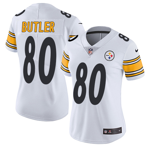 Women's Nike Pittsburgh Steelers #80 Jack Butler White Vapor Untouchable Limited Player NFL Jersey