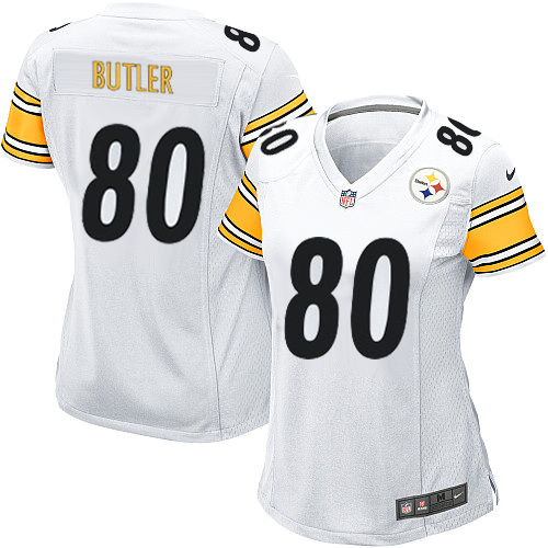 Women's Nike Pittsburgh Steelers #80 Jack Butler Game White NFL Jersey
