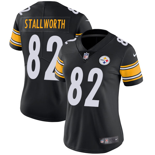 Women's Nike Pittsburgh Steelers #82 John Stallworth Black Team Color Vapor Untouchable Limited Player NFL Jersey