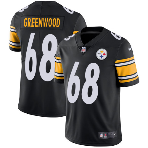 Men's Nike Pittsburgh Steelers #68 L.C. Greenwood Black Team Color Vapor Untouchable Limited Player NFL Jersey