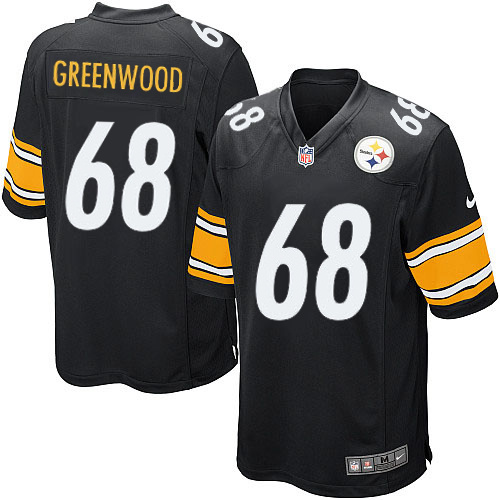 Men's Nike Pittsburgh Steelers #68 L.C. Greenwood Game Black Team Color NFL Jersey