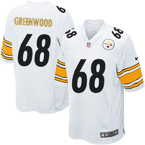 Men's Nike Pittsburgh Steelers #68 L.C. Greenwood Game White NFL Jersey