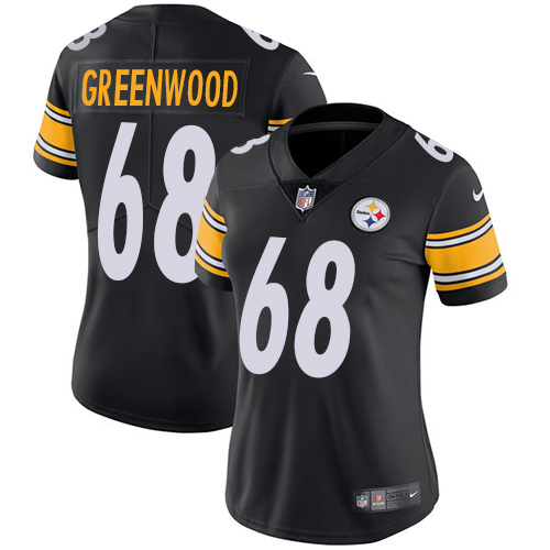Women's Nike Pittsburgh Steelers #68 L.C. Greenwood Black Team Color Vapor Untouchable Limited Player NFL Jersey