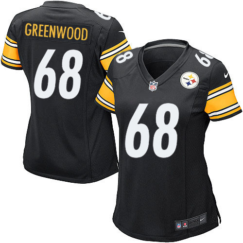 Women's Nike Pittsburgh Steelers #68 L.C. Greenwood Game Black Team Color NFL Jersey