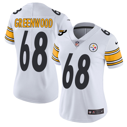 Women's Nike Pittsburgh Steelers #68 L.C. Greenwood White Vapor Untouchable Limited Player NFL Jersey