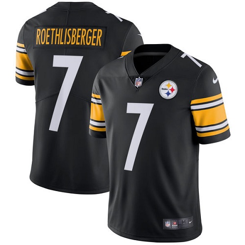 Men's Nike Pittsburgh Steelers #7 Ben Roethlisberger Black Team Color Vapor Untouchable Limited Player NFL Jersey