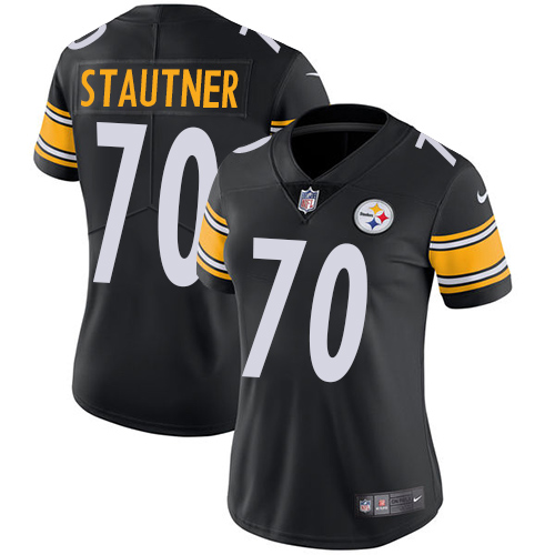 Women's Nike Pittsburgh Steelers #70 Ernie Stautner Black Team Color Vapor Untouchable Limited Player NFL Jersey