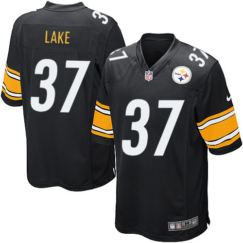 Men's Nike Pittsburgh Steelers #37 Carnell Lake Game Black Team Color NFL Jersey