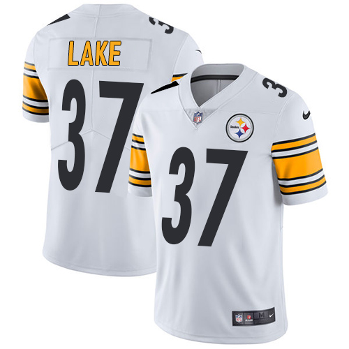 Men's Nike Pittsburgh Steelers #37 Carnell Lake White Vapor Untouchable Limited Player NFL Jersey