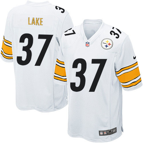 Men's Nike Pittsburgh Steelers #37 Carnell Lake Game White NFL Jersey
