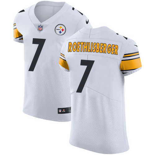 Men's Nike Pittsburgh Steelers #7 Ben Roethlisberger White Vapor Untouchable Elite Player NFL Jersey