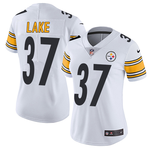 Women's Nike Pittsburgh Steelers #37 Carnell Lake White Vapor Untouchable Elite Player NFL Jersey