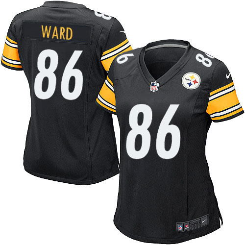 Women's Nike Pittsburgh Steelers #86 Hines Ward Game Black Team Color NFL Jersey