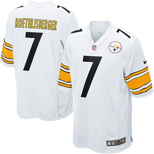 Men's Nike Pittsburgh Steelers #7 Ben Roethlisberger Game White NFL Jersey