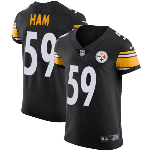 Men's Nike Pittsburgh Steelers #59 Jack Ham Black Team Color Vapor Untouchable Elite Player NFL Jersey