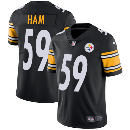 Men's Nike Pittsburgh Steelers #59 Jack Ham Black Team Color Vapor Untouchable Limited Player NFL Jersey