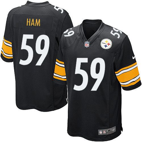 Men's Nike Pittsburgh Steelers #59 Jack Ham Game Black Team Color NFL Jersey