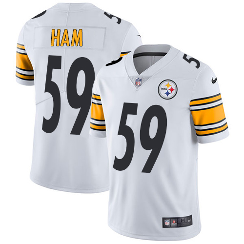 Men's Nike Pittsburgh Steelers #59 Jack Ham White Vapor Untouchable Limited Player NFL Jersey