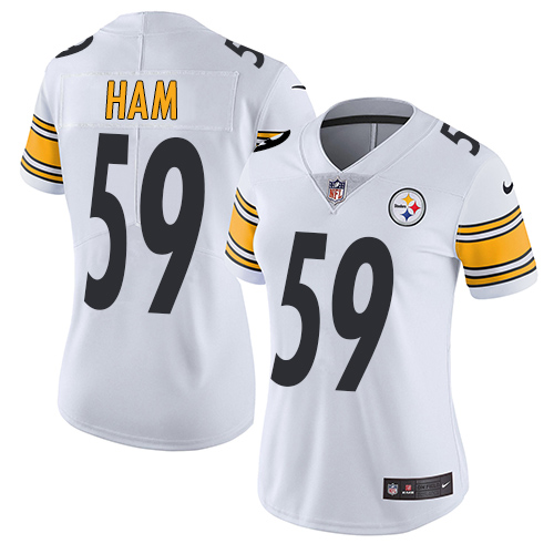 Women's Nike Pittsburgh Steelers #59 Jack Ham White Vapor Untouchable Elite Player NFL Jersey