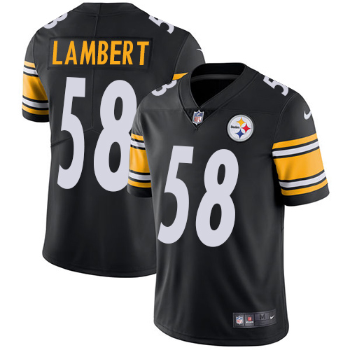 Men's Nike Pittsburgh Steelers #58 Jack Lambert Black Team Color Vapor Untouchable Limited Player NFL Jersey