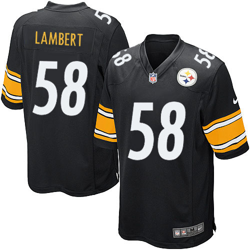 Men's Nike Pittsburgh Steelers #58 Jack Lambert Game Black Team Color NFL Jersey