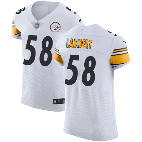 Men's Nike Pittsburgh Steelers #58 Jack Lambert White Vapor Untouchable Elite Player NFL Jersey