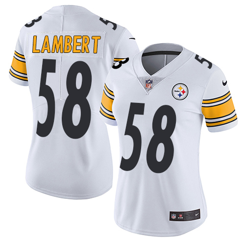 Women's Nike Pittsburgh Steelers #58 Jack Lambert White Vapor Untouchable Elite Player NFL Jersey
