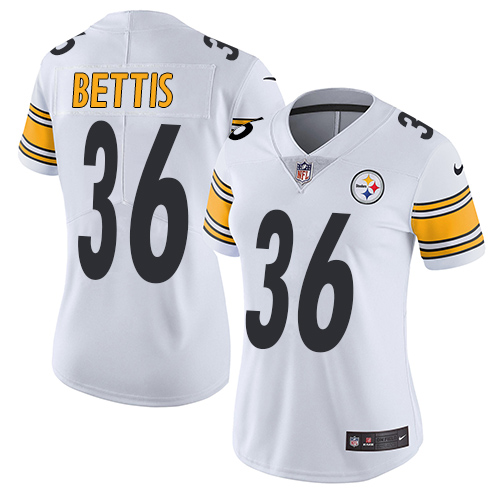 Women's Nike Pittsburgh Steelers #36 Jerome Bettis White Vapor Untouchable Elite Player NFL Jersey