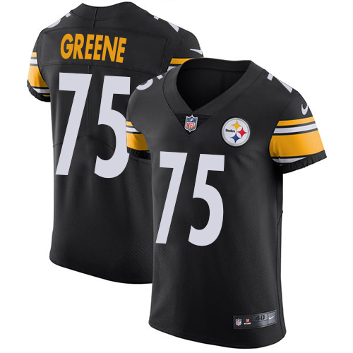 Men's Nike Pittsburgh Steelers #75 Joe Greene Black Team Color Vapor Untouchable Elite Player NFL Jersey