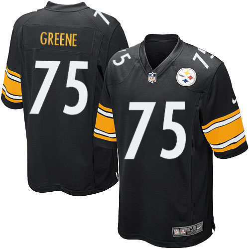Men's Nike Pittsburgh Steelers #75 Joe Greene Game Black Team Color NFL Jersey