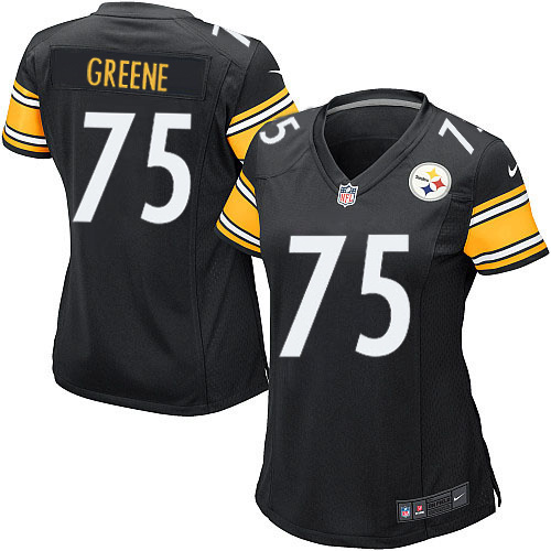 Women's Nike Pittsburgh Steelers #75 Joe Greene Game Black Team Color NFL Jersey