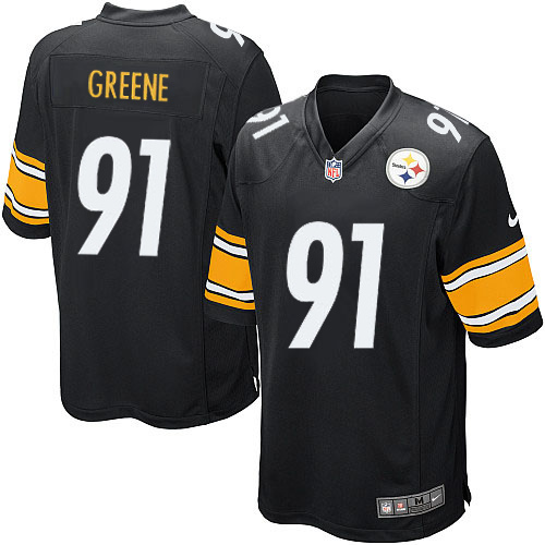 Men's Nike Pittsburgh Steelers #91 Kevin Greene Game Black Team Color NFL Jersey