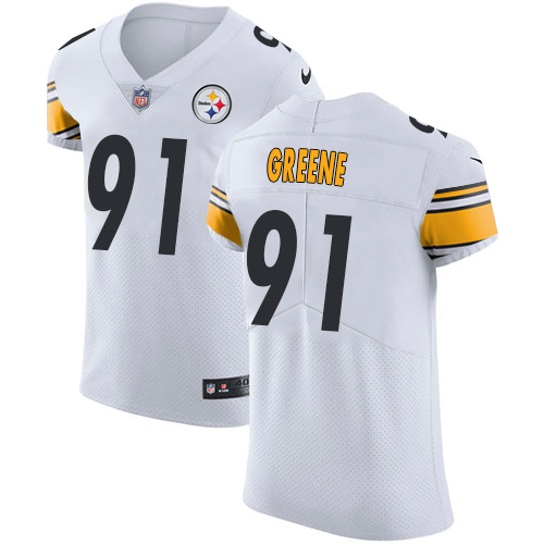 Men's Nike Pittsburgh Steelers #91 Kevin Greene White Vapor Untouchable Elite Player NFL Jersey
