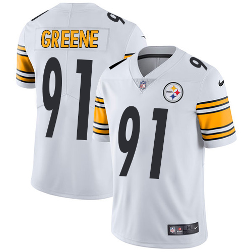 Men's Nike Pittsburgh Steelers #91 Kevin Greene White Vapor Untouchable Limited Player NFL Jersey